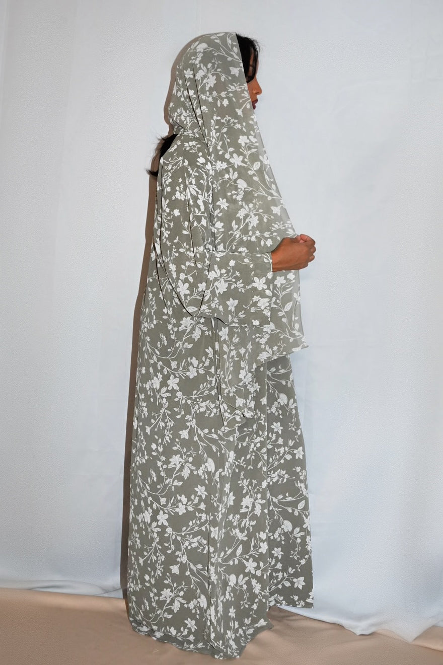 Ice bloom - closed abaya