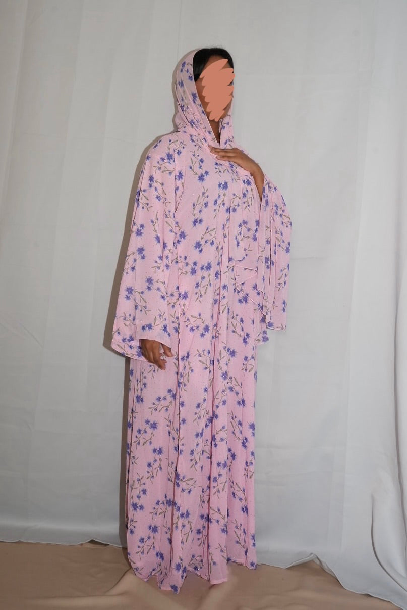 Blueberry flora - Closed Abaya