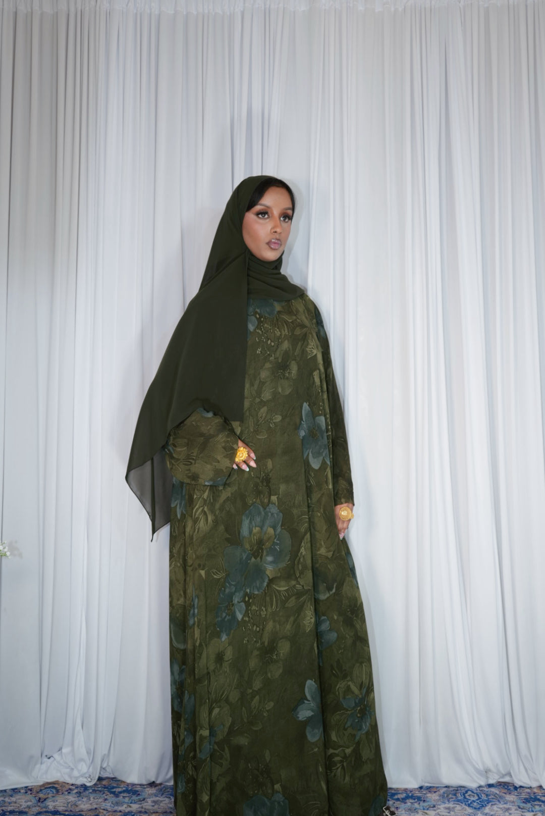 Closed green - plain hijab